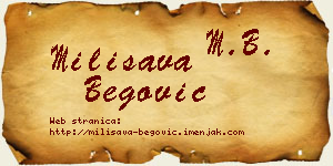 Milisava Begović vizit kartica